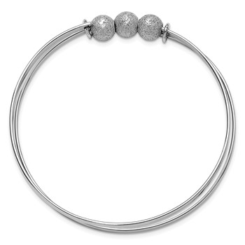 Leslie's SS Radiant Essence Polish/Textured Beads Flexible Bangle — alternate view