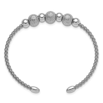 Leslie's SS Radiant Essence RH-pltd Twisted and Beaded Cuff Bangle — alternate view