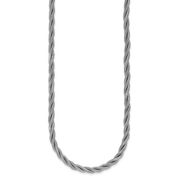 Leslie's Sterling Silver RH-plated Polished and Twisted Necklace — alternate view