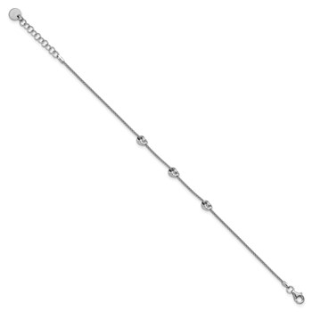 Leslie's Sterling Silver RH-plt Polished Love Knot  w/1in ext. Bracelet — alternate view