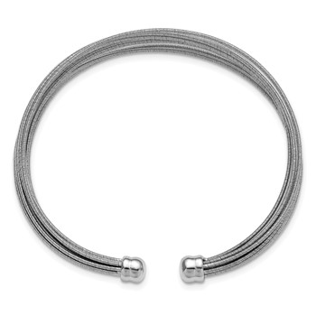 Leslie's Sterling Silver RH-plated Polished multi-wire Cuff Bangle — alternate view