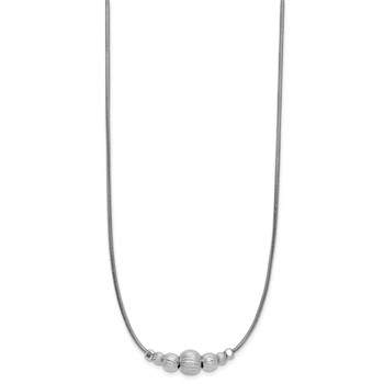 Leslie's Sterling Silver Rhodium-Plated with Beads Necklace — alternate view