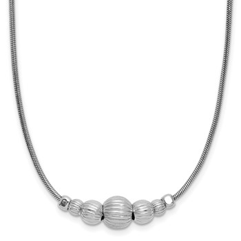 Leslie's Sterling Silver Rhodium-Plated with Beads Necklace