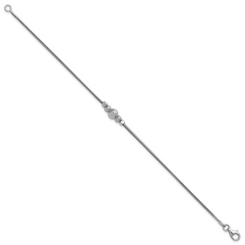 Leslie's Sterling Silver Rhodium-Plated with Beads Bracelet — alternate view