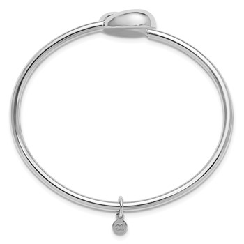 Leslie's Sterling Silver RH-plated Teardrop accent Flexible Bypass Bangle — alternate view