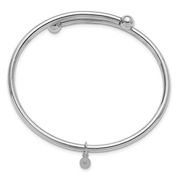 Leslie's Sterling Silver RH-plated Flexible Bypass Bangle — alternate view