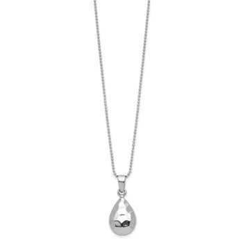 Leslie's Sterling Silver RH-plated Hammered Pendant Necklace — alternate view