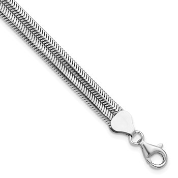 Leslie's Sterling Silver RH-Plated Pol. Fancy 2-strand w/1in ext. Bracelet