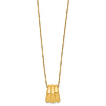 Leslie's Sterling Silver Gold-tone Polished Fancy w/2in ext. Necklace — alternate view