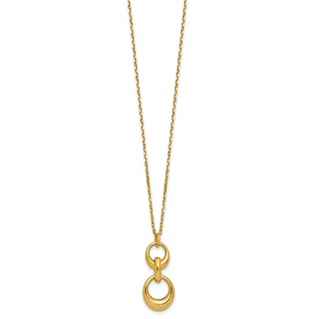 Leslie's Sterling Silver Gold-tone Polished Fancy w/1in ext. Necklace — alternate view