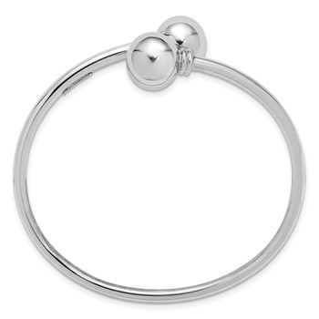 Leslie's Sterling Silver RH-plated Polished Ball Bypass Bangle — alternate view