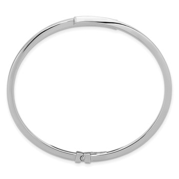Leslie's Sterling Silver RH-plated Polished Bypass Hinged Cuff Bangle — alternate view