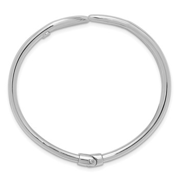 Leslie's Sterling Silver RH-plated Polished Hinged Bangle — alternate view