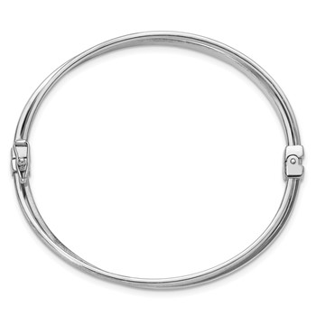 Leslie's Sterling Silver RH-plated Polished Twist Hinged Bangle — alternate view
