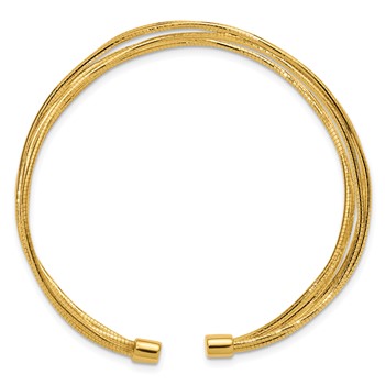 Leslie's SS Gold-plated Polished and Textured Multi-strand Twist Cuff Bangl — alternate view