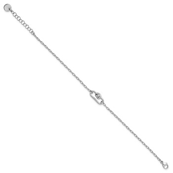 Leslie's SS RH-plated Dangle Love Knot with 1in ext. Link Bracelet — alternate view