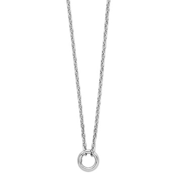 Leslie's Sterling Silver RH-plated Polished Push Clasp Anchor Link Necklace — alternate view