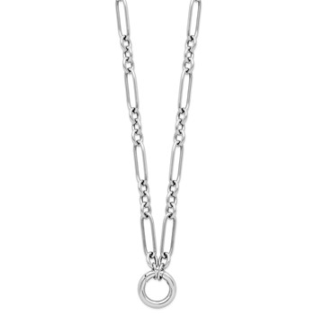 Leslie's Sterling Silver RH-plated Polished Push Clasp Link  Necklace — alternate view