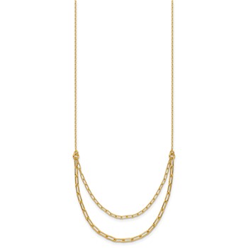 Leslie's Sterling Silver Gold-plated Polished Multi-layer Link w/ 2in ext. — alternate view