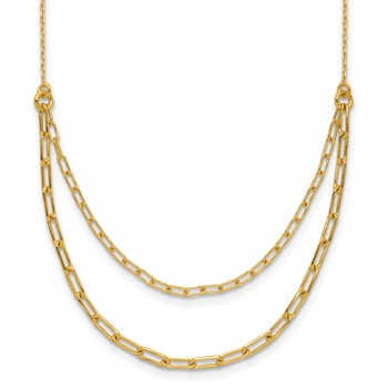 Leslie's Sterling Silver Gold-plated Polished Multi-layer Link w/ 2in ext.