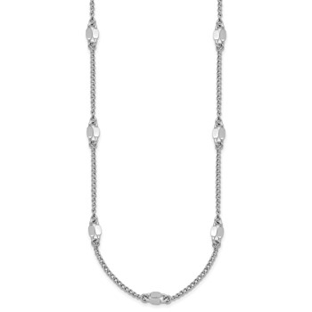 Leslie's Sterling Silver RH-plated Fancy Link w/2in ext. Necklace — alternate view
