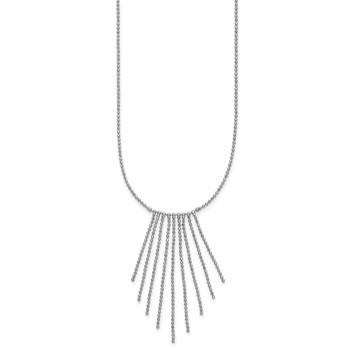 Leslie's Sterling Silver RH-plated Polished D/C Fancy Necklace — alternate view