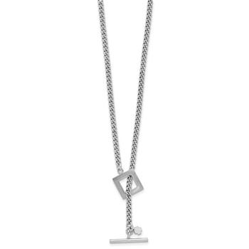 Leslie's Sterling Silver RH-plated Polished Fancy Toggle Necklace — alternate view
