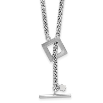 Leslie's Sterling Silver RH-plated Polished Fancy Toggle Necklace