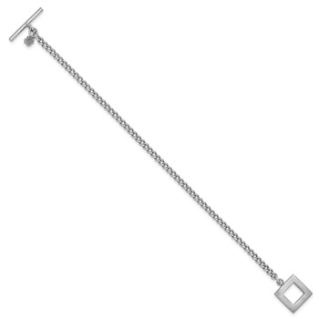 Leslie's Sterling Silver RH-plated Polished Fancy Toggle Bracelet — alternate view
