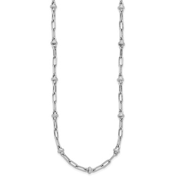 Leslie's Sterling Silver RH-plated Polished Fancy Link w/2in ext. Necklace — alternate view