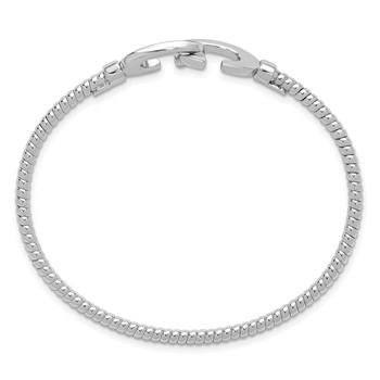Leslie's SS Rhodium-plated Polished Twisted Flexible Hook Bangle — alternate view