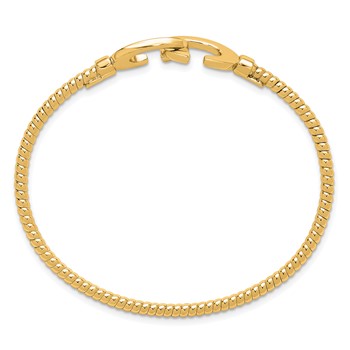 Leslie's SS Gold-plated Polished Twisted Flexible Hook Bangle — alternate view