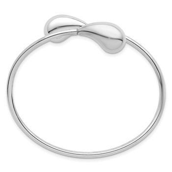 Leslie's Sterling Silver RH-plated Teardrop Flexible Bypass Bangle — alternate view