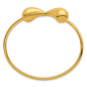 Leslie's Sterling Silver Gold-tone Teardrop Flexible Bypass Bangle — alternate view