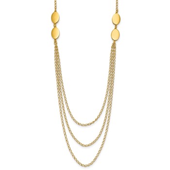 Leslie's Sterling Silver Gold-tone Polished Multi-layer with 2in ext. Necklac — alternate view