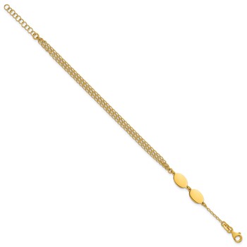 Leslie's Sterling Silver Gold-tone Polished Multi-layer w/1in ext. Bracelet — alternate view