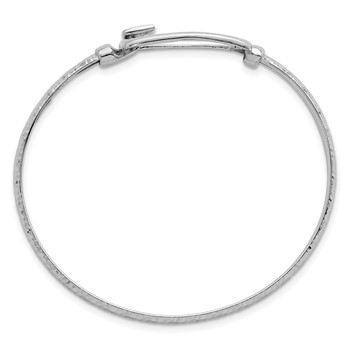 Leslie's Sterling Silver Rhodium-plated Polished/Diamond-cut Buckle Bangle — alternate view