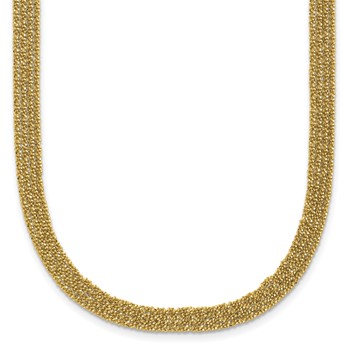 Leslie's Sterling Silver Gold-tone Polished D/C 4-strand Toggle Necklace