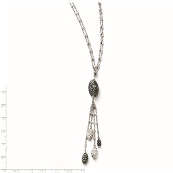 Leslie's SS Ruthenium D/C Double Strand Necklace w/2in ext — alternate view