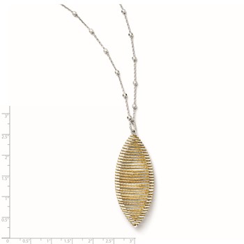 Leslie's Sterling Silver Gold-tone 24k Flash Plated Necklace w/2inext — alternate view