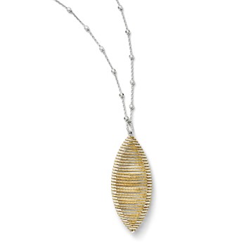 Leslie's Sterling Silver Gold-tone 24k Flash Plated Necklace w/2inext