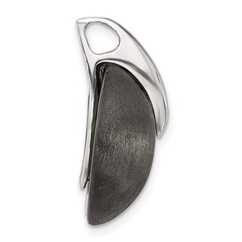Leslie's Sterling Silver & Ruthenium Polished & Brushed Circle Pendant — alternate view