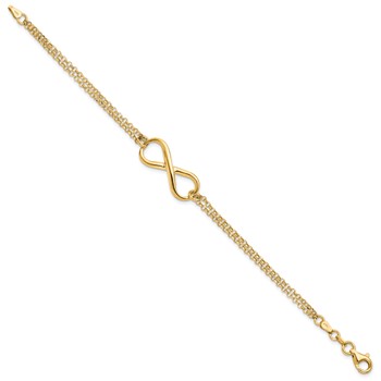 Leslie's Sterling Silver Gold-plated Infinity Symbol Bracelet — alternate view