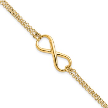Leslie's Sterling Silver Gold-plated Infinity Symbol Bracelet