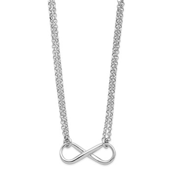 Leslie's Sterling Silver RH-plated Polished Infinity Symbol Necklace — alternate view