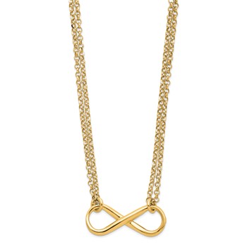 Leslie's Sterling Silver Gold-plated Polished Infinity Symbol Necklace — alternate view