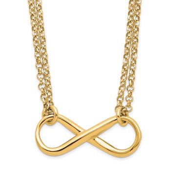 Leslie's Sterling Silver Gold-plated Polished Infinity Symbol Necklace