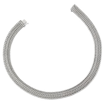 Leslie's Sterling Silver Polished Mesh Braided Necklace — alternate view