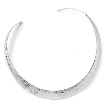 Leslie's Sterling Silver Polished and Textured Slip-on Neck Collar — alternate view