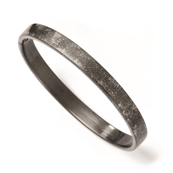 Leslie's Sterling Silver Ruthenium-plated Flexible Bangle